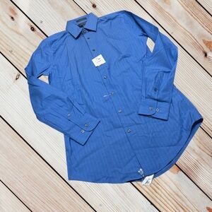 NWT Nordstrom Rack 15 1/2 36-37 French blue slim fit button up